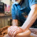 Joe Finch in his pottery 2016